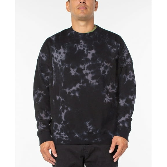 Sanctuary BLACK TIE DYE Men's Tie-Dyed Fleece Sweatshirt, US Large
