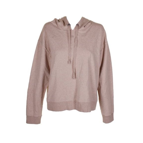 Sanctuary Beige Heather Long Sleeve Ribbed Hem Draw String Hoodie Top M