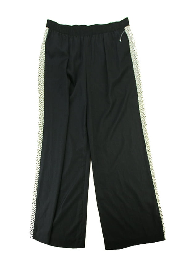 Black-White Print-Paneled Pants Xl