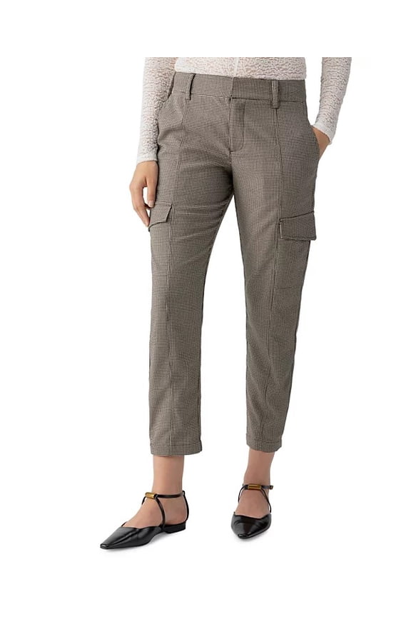 COMPACT HOUNDSTOOTH Women's Polished Cargo Pants, US 32