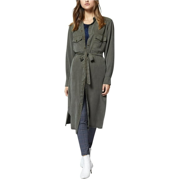 Sanctuary Clothing Womens Boyfriend for Life Shirt Dress Midi Dress, Green, Large