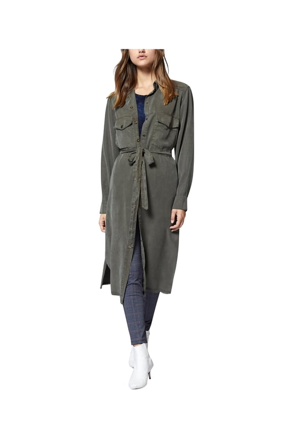 Clothing Womens Boyfriend for Life Shirt Dress Midi Dress, Green, X-Large