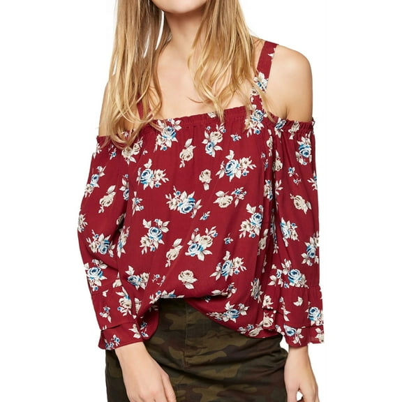 Sanctuary Clothing Womens Cassie Knit Blouse, Red, Large