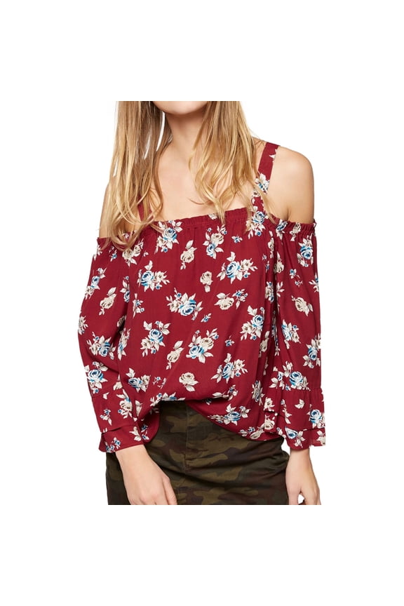 Clothing Womens Cassie Knit Blouse, Red, X-Large