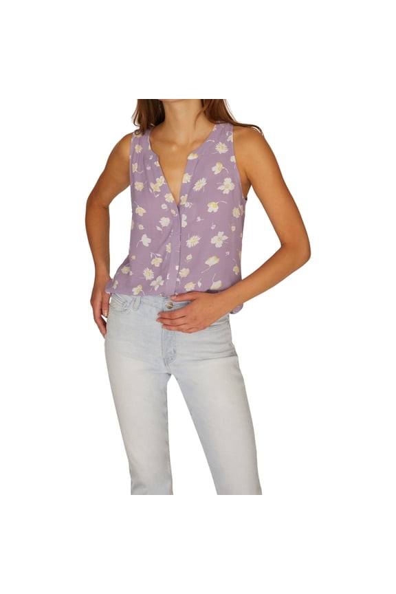 Clothing Womens Charming Button Down Blouse, Purple, Medium