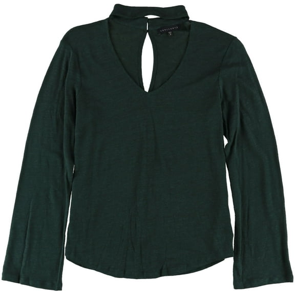 Sanctuary Clothing Womens Choker Tunic Blouse, Green, Medium
