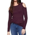 thumbnail image 1 of Sanctuary Clothing Womens Cold Shoulder Knit Blouse, Red, Large, 1 of 1