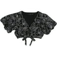 thumbnail image 1 of Sanctuary Clothing Womens Crop Knit Blouse, Black, X-Small, 1 of 2