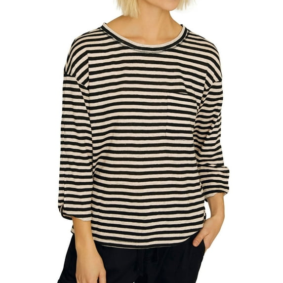 Sanctuary Clothing Womens Emmett Linen Basic T-Shirt, Pink, Medium