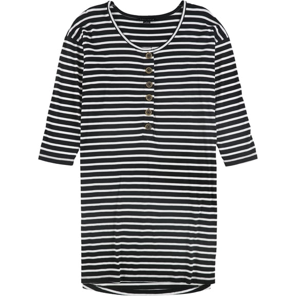 Sanctuary Clothing Womens Henley High-Low Dress, Black, Large