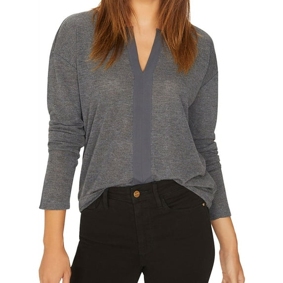 Sanctuary Clothing Womens Knit Pullover Blouse, Grey, X-Large
