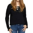 thumbnail image 1 of Sanctuary Clothing Womens Lace-up Sweatshirt, Black, X-Small, 1 of 4