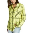 thumbnail image 1 of Sanctuary Clothing Womens Plaid Button Up Shirt, Yellow, Large, 1 of 1