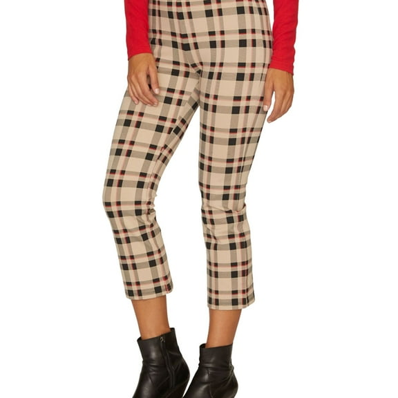 Sanctuary Clothing Womens Plaid Casual Leggings, Beige, X-Small