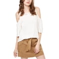 thumbnail image 1 of Sanctuary Clothing Womens Pullover Off the Shoulder Blouse, Off-White, X-Small, 1 of 1
