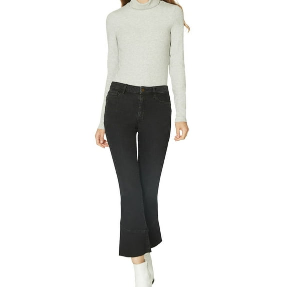 Sanctuary Clothing Womens Raw Hem Cropped Jeans, Black, 30