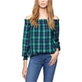 thumbnail image 1 of Sanctuary Clothing Womens Shoulder Peasant Blouse, Green, X-Small, 1 of 3
