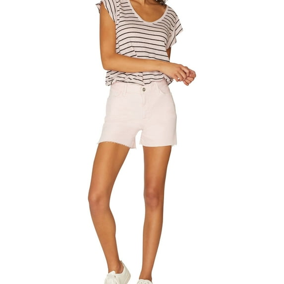 Sanctuary Clothing Womens Side Slit Casual Denim Shorts, Pink, 26