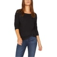 thumbnail image 1 of Sanctuary Clothing Womens Side Twist Front Basic T-Shirt, Black, X-Large, 1 of 3