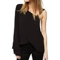 thumbnail image 1 of Sanctuary Clothing Womens Solid One Shoulder Blouse, Black, X-Large, 1 of 2