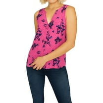 Sanctuary Clothing Womens Split Sleeveless Blouse Top, Pink, Medium