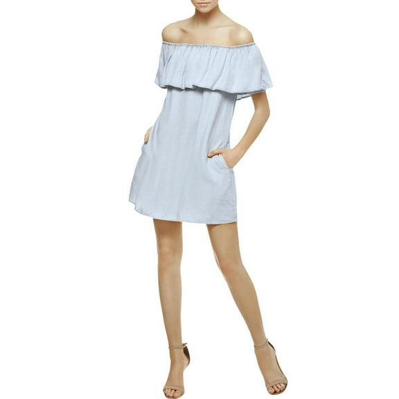 Sanctuary Clothing Womens Stella Flounce Dress, Blue, Medium