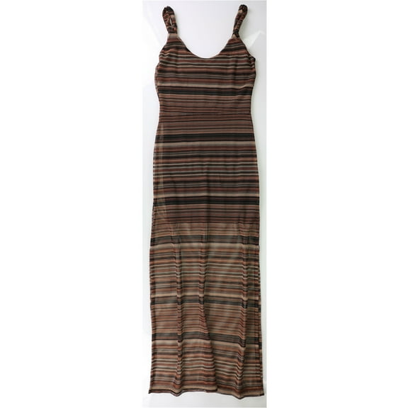 Sanctuary Clothing Womens Striped A-line Maxi Dress, Brown, Small