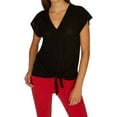 thumbnail image 1 of Sanctuary Clothing Womens Tie-Hem Pullover Blouse, Black, XX-Small, 1 of 2