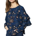 thumbnail image 1 of Sanctuary Clothing Womens Tiered Sleeve Pullover Blouse, Blue, Medium, 1 of 1