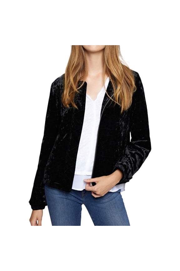 Clothing Womens Velvet Jacket, Black, X-Small