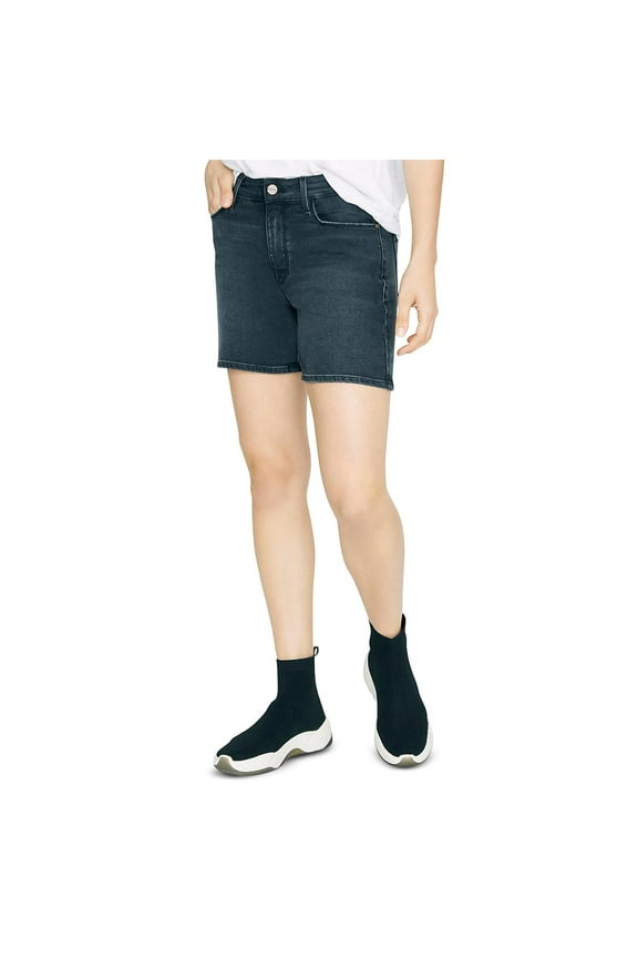 Denim Womens Long Weekend Faded Distressed Bermuda Shorts