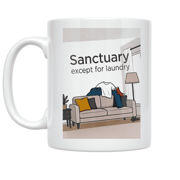 Sanctuary Except for Laundry - Home Decor Enthusiast - 11 oz Ceramic Coffee Mug