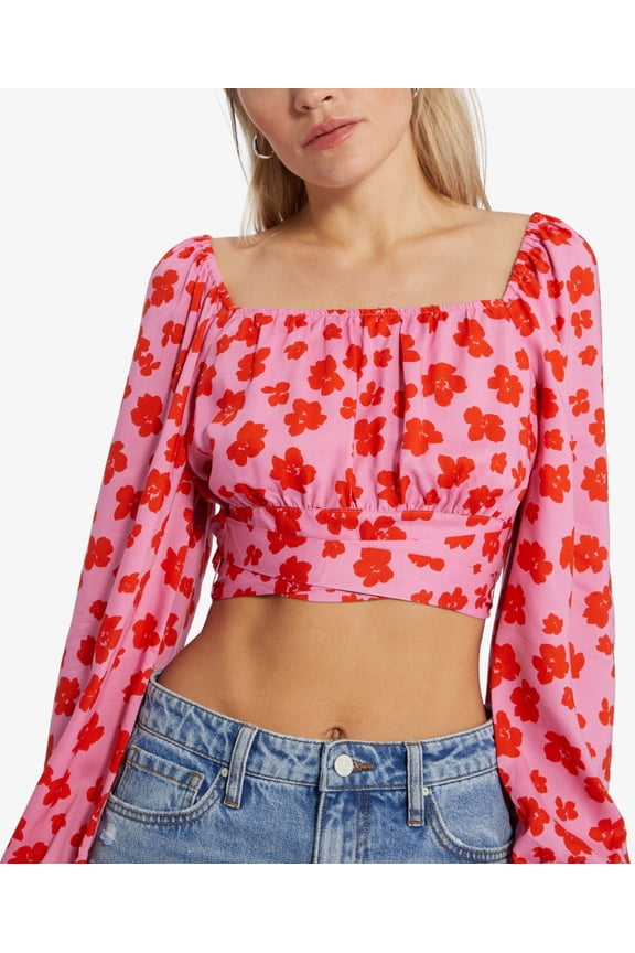 Going Solo Cropped Tie-back Top In Cherry Kiss