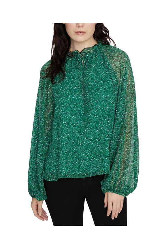 Mens Leopard Print Bishop Sleeve Top