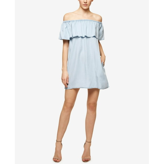 Sanctuary Misha Off The Shoulder Printed Flounce Dress Sunbleach L