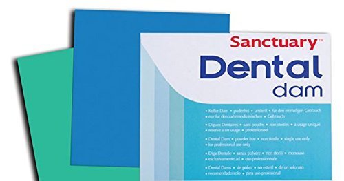 Non-Latex Oral Hygiene Dental Dam  Powder Free  Pack of 52 (Green Mint 5" x 5" Heavy)
