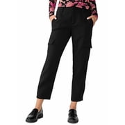 Sanctuary Polished Cropped Cargo Pants Womens 32 Black Zip Hook & Bar Closure