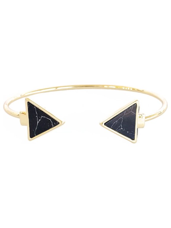 Sanctuary Project by sanctuaire Semi Precious Black Howlite Arrow Cuff Bracelet Gold