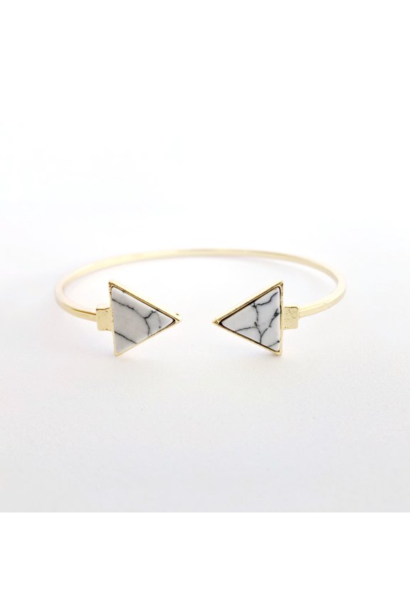 Sanctuary Project by sanctuaire Semi Precious White Howlite Arrow Cuff Bracelet Gold