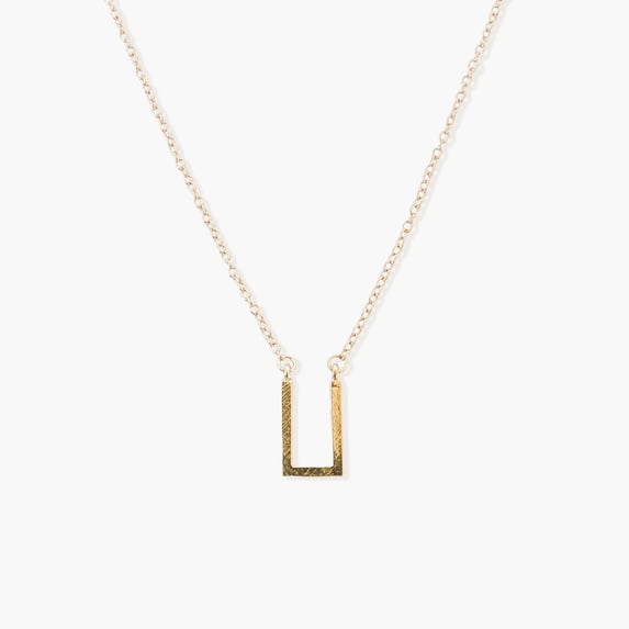 Sanctuary Project by sanctuaire U Shaped Thin Bar Necklace Gold