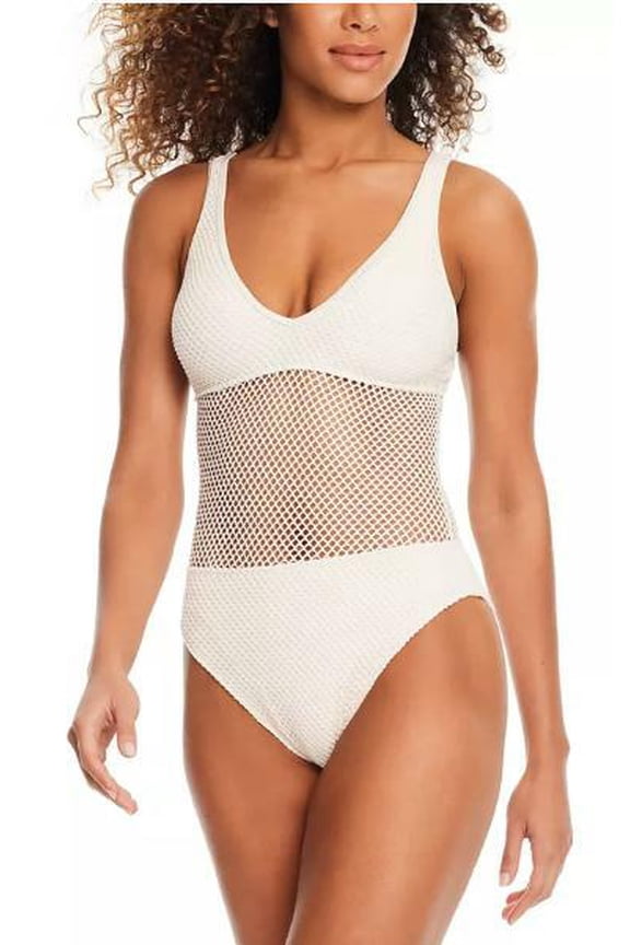 Sanctuary Sea Crochet Scoop Tank Mio Swimsuit WHITE SAND XS