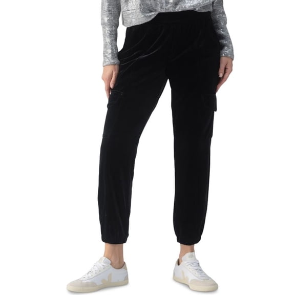 Sanctuary Women's Black Relaxed Velvet Rebel Women's Pants, Small