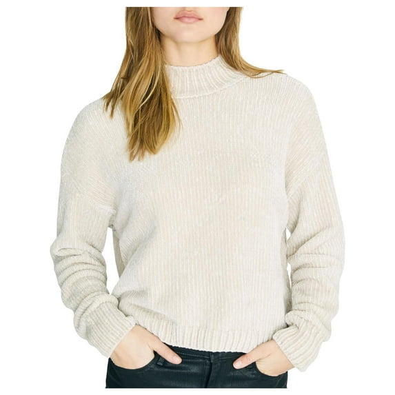 Sanctuary Women's Chenille Mock-Neck Sweater White Size Large
