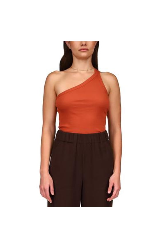 Women's Hot Shot One Shoulder Tank Brown Size Medium