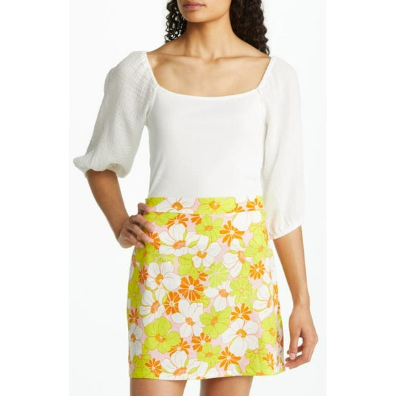 Sanctuary Women's Remix Puff Sleeve Top White Size Small