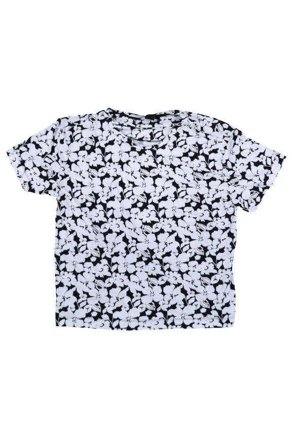 Women's Sleep Top Comfort Floral Black White M New