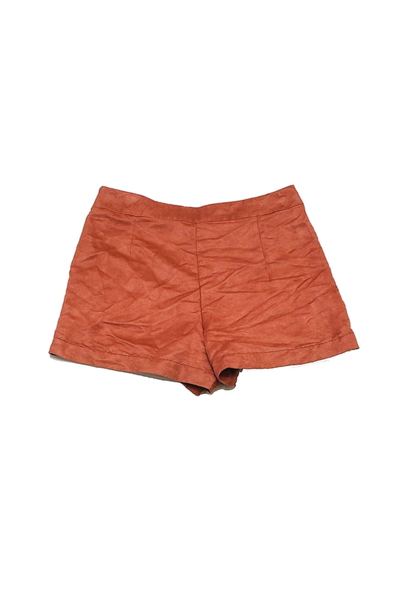 Womens Brown Faux-Suede Shorts 32