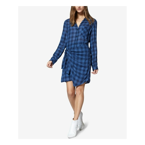 Sanctuary Clothing Womens Side Tie Wrap Dress, Blue, Large