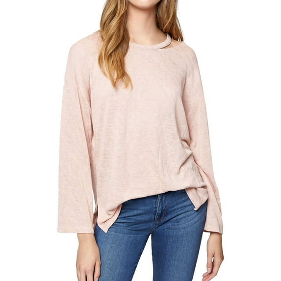 Sanctuary Clothing Womens Cutout Knit Blouse, Pink, Medium