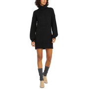 Sanctuary Womens Cozy Nites Knit Turtleneck Sweaterdress